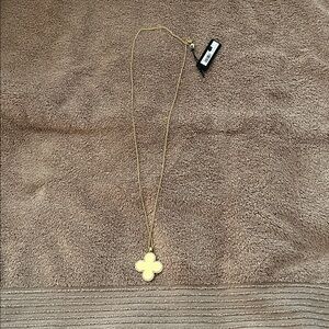 Ann Taylor 32” Long Clover Pendant Necklace ✨ Crystal Accents